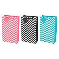 2-Bottle Assorted Chevron Gift Bag