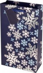 Gift Bag 2 Bottle Blue Snowflake Double Bottle Bag By Cakewalk